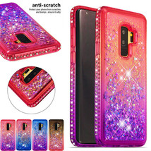 Glitter Dynamic Quicksand Diamond Rubber Case Cover For Samsung Galaxy Phones - £36.92 GBP