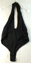 Lulus Swimsuit Womens Size Medium Black Knit Casual Plunge V Neck Pull On - $24.87