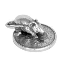 TerraSantaStore Amulet of Wealth Wallet Mouse on a Euro Cent Coin Sterling Silve - $28.42