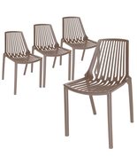 LeisureMod Mid-Century Modern Plastic Stackable Accent Side Chair Set of... - $5,507.19 MXN