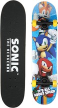 Sonic The Hedgehog 31 inch Skateboard, 9-ply Maple Desk Skate Board for - £29.08 GBP