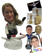 Personalized Bobblehead Gorgeous Girl Skating On Ice On Her Ice Skating Board -  - £71.14 GBP