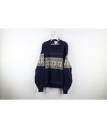 Vtg 90s Streetwear Mens Large Wool Blend Knit Snowflake Fair Isle Sweate... - $108.25 CAD