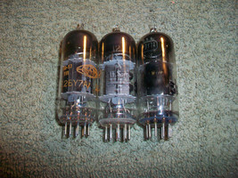 Vintage Lot of 3 12BY7 Vacuum Tubes Black Plate Top O Getter Tested Good - £13.99 GBP
