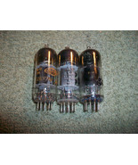 Vintage Lot of 3 12BY7 Vacuum Tubes Black Plate Top O Getter Tested Good - $17.81