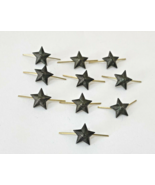 Lot of 10 USSR Army Lieutenant Epaulet Rank Star metal pin Black Ribbed ... - $11.27 CAD