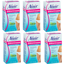 6-Pack New Nair Hair Remover Sensitive Formula Bikini Cream With Green T... - £38.37 GBP