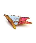 Antique Lake Hopatcong NJ Enamel Flag Souvenir Pin Brooch Circa 1905 - $48.00 CAD