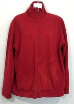 Giordano Womens Red Full Zip Up Fleece Sweatshirt Sweater Jacket Large - £19.97 GBP