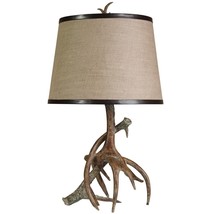 26.5&quot; Deer Antler Lamp Brown Realistic Faux Antlers Base Desk Table Light Animal - $112.11