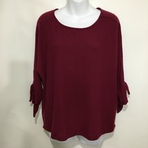 Essei M Burgundy Ribbed Pullover Sweater 3/4 Sleeves Made in USA - £15.20 GBP