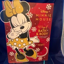 Disney Minnie Mouse 12 Days of Bath &amp; Body Advent Calendar Christmas Hol... - £25.83 GBP