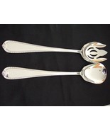 PAIR OF SALAD SERVERS REED &amp; BARTON DOMAIN PATTERN 18/10 STAINLESS - £16.32 GBP