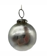 Vintage Kugel German Blown Glass Silver Mirror Ball Ornament 2.5&quot; Christmas - $49.46