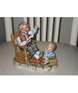 Vintage Lefton Grandpa Sitting In Chair Reading Book To Child Porcelain ... - £35.54 GBP