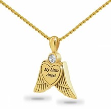 18K Solid Gold Little Angel Pendant/Necklace Funeral Cremation Urn for Ashes - £871.29 GBP