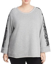 Seven7 Plus Size WomensFrench Terry Bell Sleeve Sweatshirt, Size 1X - Grey - £24.04 GBP