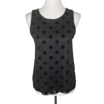 J. Crew Womens Polka Dot Blouse Black Velvet Sleeveless Top Size Small - $15.83