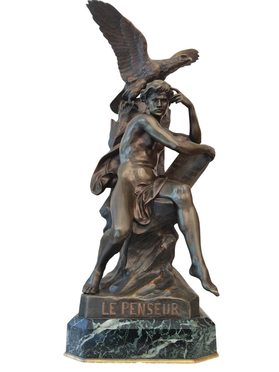 The Thinker, 19th century bronze by Emile Louis PICAULT (1833-1915) - $3,159.00