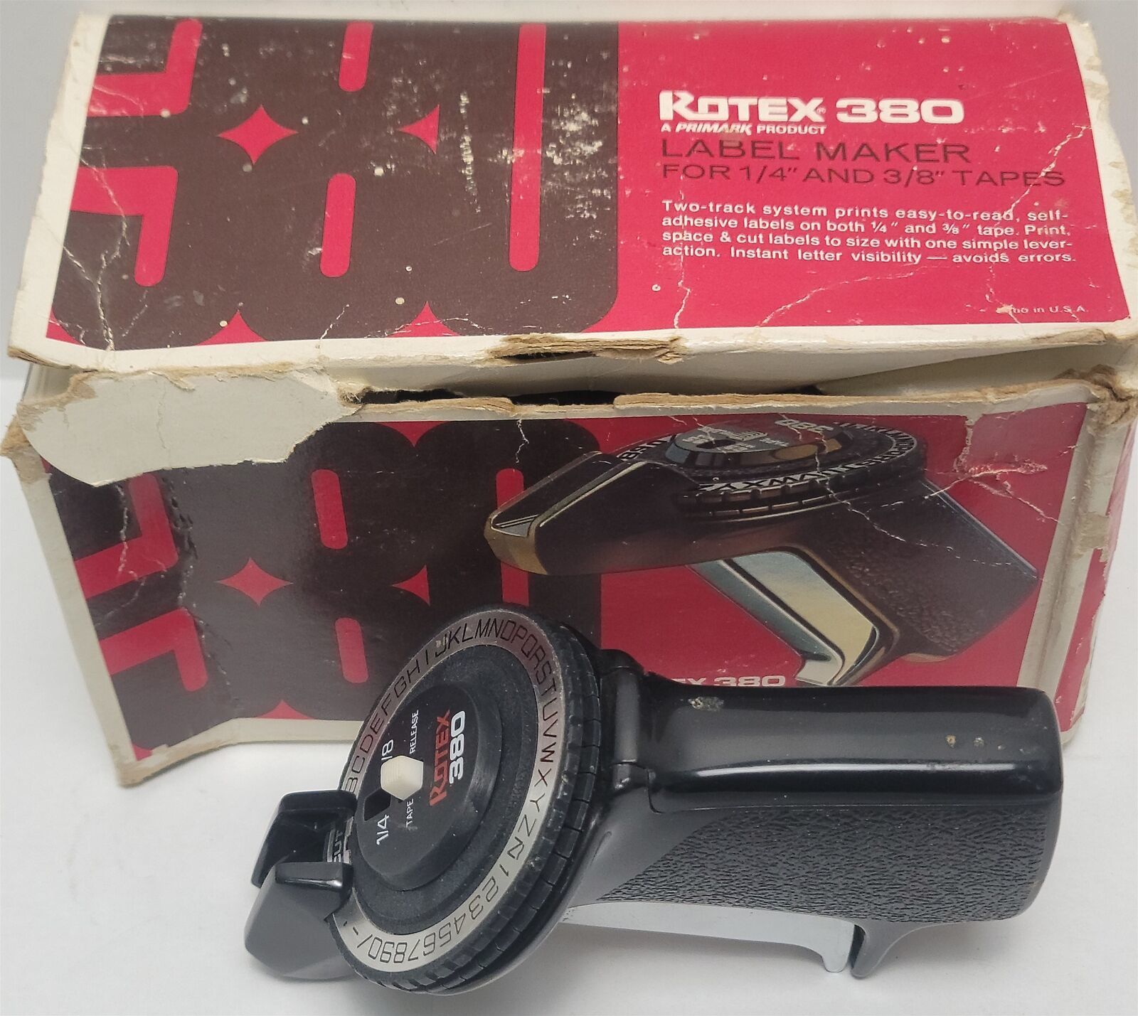 Primark Rotex 380 Label Maker for 1/4&quot; and 3/8&quot; Tapes + 2 Refills - $9.77