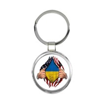 Ukraine : Gift Keychain Flag USA American Chest Ukrainian Expat Country - £6.38 GBP