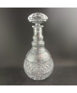 Lead Crystal Decanter Cut Glass With Stopper, 11&quot; Tall Selling OBO - $26.00