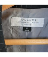 Tahari | Petite Black Pinstripe Single Button Blazer, womens size 10P - £30.24 GBP
