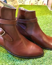 Men&#39;s Handmade Brown Color Genuine Leather Monk Strap Jodhpur Men Shoes - £157.24 GBP