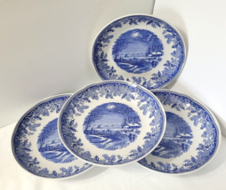 Spode Blue White Set of 4 Winter's Eve 8.75" Individual Pasta Bowls EUC ... - $113.64