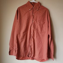 Ermenegildo Zegna Shirt Mens Large Orange Plaid Long Sleeve Button Up Italy - £22.41 GBP