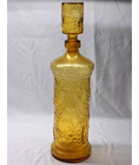 Vintage EMPOLI 20&quot; Hand Blown Glass Embossed Fruit Pattern Decanter With... - $75.05 CAD
