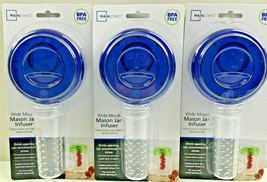 Mainstays Infuser for Wide Mouth Mason Jars, Lot of 3 Blue BPA Free - $6.92