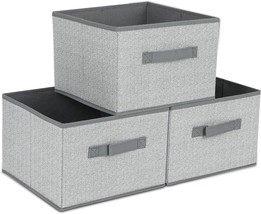 Dayard Fabric Bins [3-Pack], Foldable Cube Baskets Storage Boxes For Shelves, - £33.62 GBP