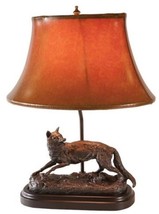 Sculpture Table Lamp Fox in the Wild Rustic Hand Painted USA Made OK Casting - £374.03 GBP