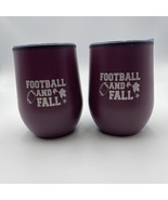Wine Tumbler Cup with Lid Football and Fall Design Set of 2 Brand New In... - $14.81 CAD