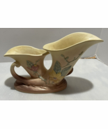 Vintage Hull Magnolia Art Pottery Double Cornucopia Pink Yellow Floral V... - $437.25 MXN