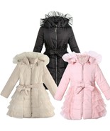 RH Winter Kids Girls Padded Quilted ZipUp Coat Ruffled Ja... - £56.08 GBP