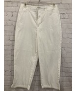 Gloria Vanderbilt Amanda Capri Pants Women&#39;s 10 White Cotton stretch Zip... - $14.03