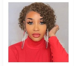 Quantum Love Deep Curly None Lace Front Human Hair Wigs Deep Wave Curly Side... - $29.54