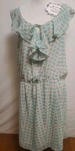 Max Studio London Aqua Blue Geometric Print Sleeveless Chiffon Dress Sz ... - $404.50 MXN
