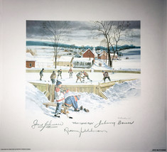 Autographed Bower, Beliveau, Ullman Lithograph - Toronto, Montreal, Detroit - £99.91 GBP