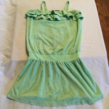 Gap Kids Size 8 medium swimsuit cover up dress green terry cloth ruffles Girls - £11.39 GBP
