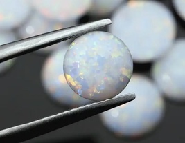 Lab Created White opal Round Cabochon - £46.36 GBP