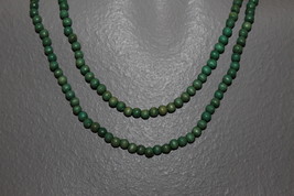  Wooden Beads  36&quot; Necklace 4 Mm Green Round Beads Craft Beads - £2.83 GBP