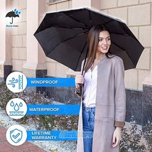 Black Automatic Umbrella Anti-Uv Sun Rain Umbrella Windproof Folding Com... - $27.30