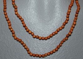  Wooden Beads  36&quot; Necklace 4 Mm Brown Tone Round Beads Craft Beads - £2.86 GBP