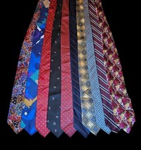Lot of 10 Vintage Ties Various Materials Brands Widths Lengths ERAs Wear... - €52,14 EUR