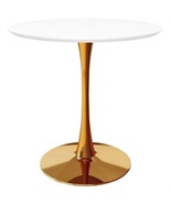 Modern Classic 36-inch Round Pedestal Dining Table with White Top and Go... - $757.01 CAD