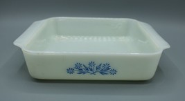 Vintage Anchor Hocking 435 Blue Cornflower Blue 8&quot; Square Lasagna Pan w/... - $17.81