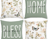 Throw Pillow Covers 18X18 Inch Set of 4,Spring Summer Flowers Couch Pill... - $18.98